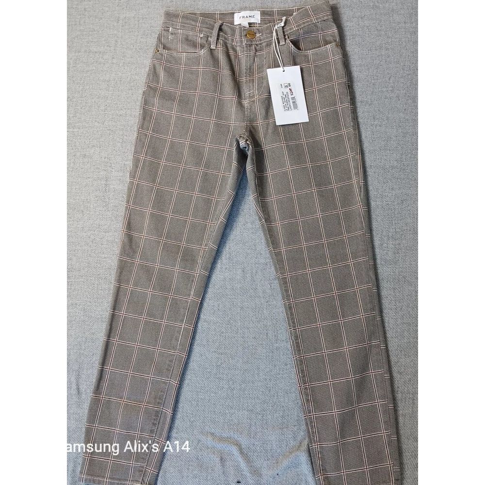 Frame Jeans Women's Size 26 Le Crop Mini‎ Boot Washed Grey Plaid Washed